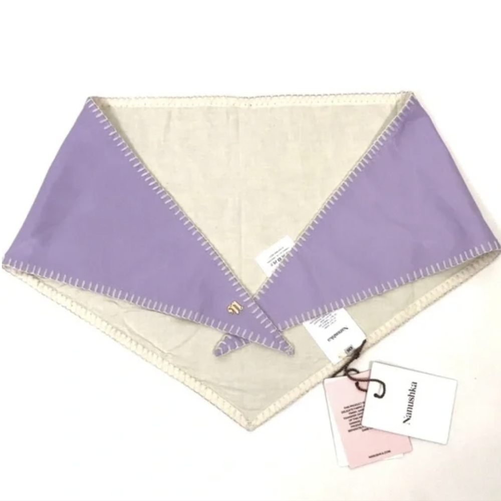 Nanushka Aditi Triangle Scarf Lilac Purple Vegan Leather NWT
